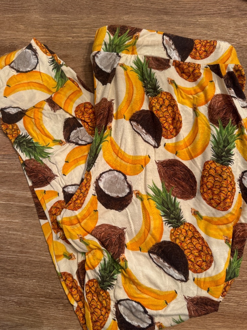 Women’s pajama pants, banana and coconut design